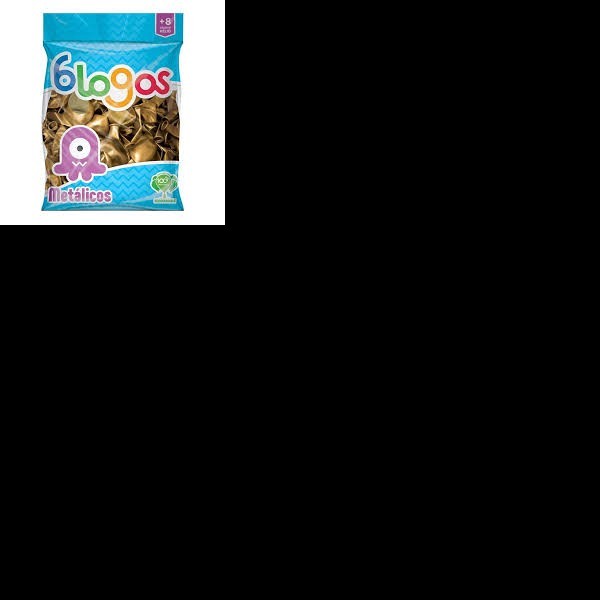 GLOBOS METALLICBLOGOS 9 BOL.C50 DORADO C.100